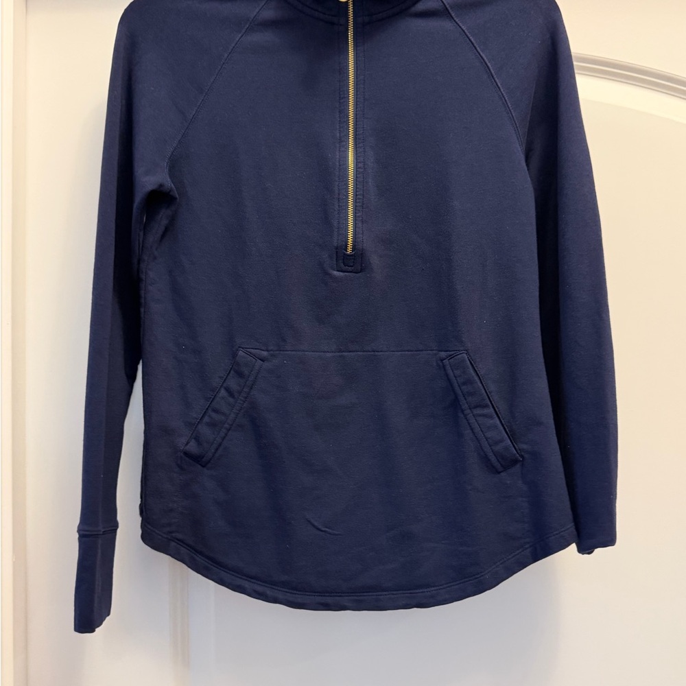 Lilly Pulitzer Ashlee Half Zip Pullover Low Tide Navy Size XXS 100% Cotton